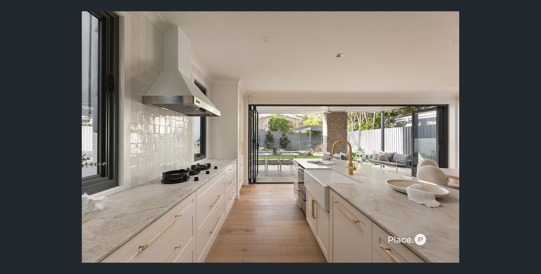 Kitchen with stone benchtop